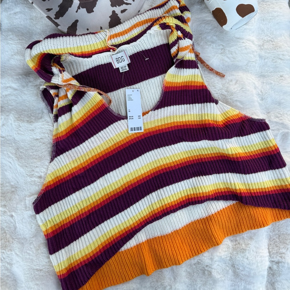 BDG Women's  Striped Tank Top hooded sweater